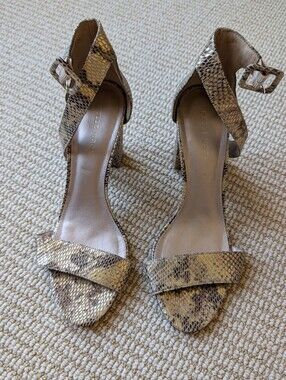 Pelle Moda Strappy Gold Snake Sandals